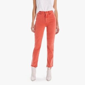 Mother Swooner Rascal Ankle Fray Denim‎ Jeans Flame Scarlett Size 26 1516-753